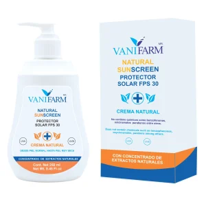 VANIFARM NATURAL SUNSCREEN PRODUCTO Y CAJA