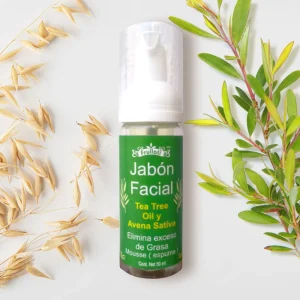 VANIFARM FRULLATI JABON FACIAL TEA TREE OIL Y AVENA SATIVA ESPUMA MOUSSE 50ML FONDO PLANTAS