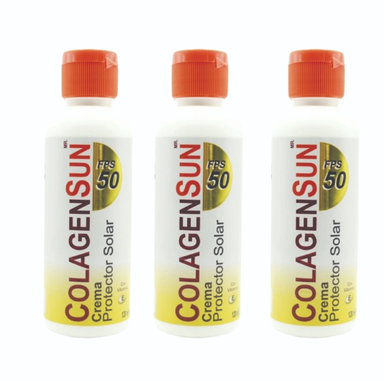 PAQUETE DE 3 PIEZAS COLAGENSUN Protector Solar FPS50 120ml