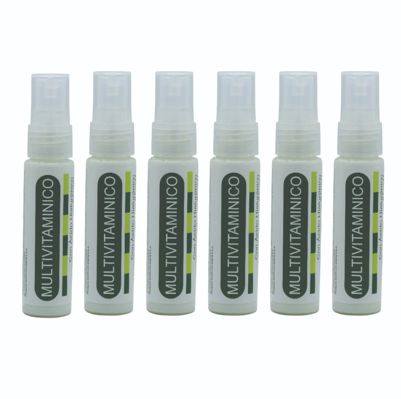 PAQUETE DE 6 PIEZAS MULTIVITAMINICO VITAMINAS A, C, D, E, B5, K Y ACIDO HIALURONICO 30ML
